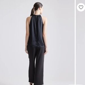 Quince Women's Silk Halter Top Black